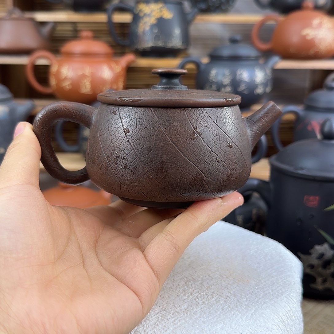 建水紫陶菩提纹壶全品全手工180c c