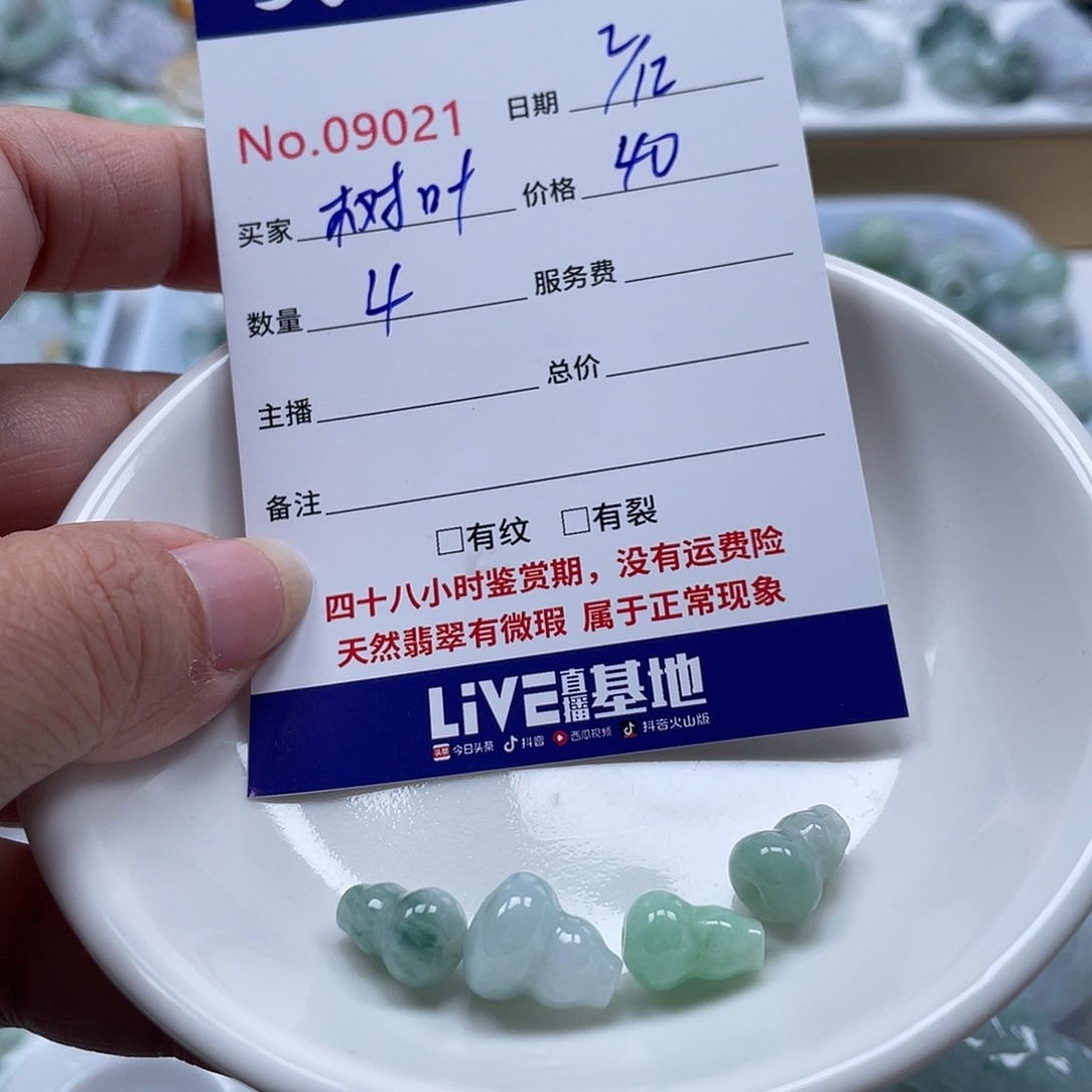 树***叶翡翠未镶嵌颈饰4678