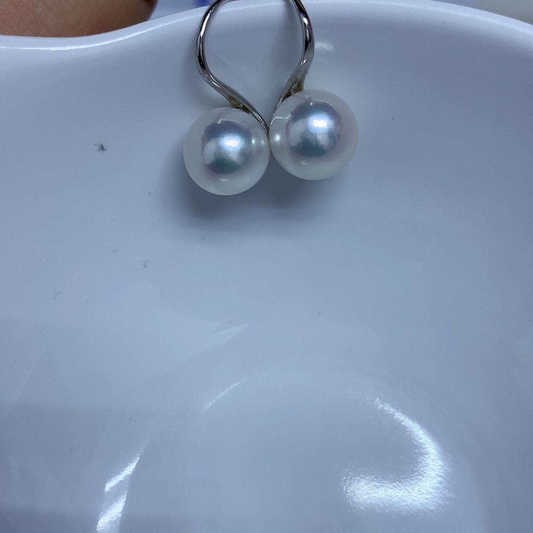 淡水珍珠银S925镶嵌耳饰10-11