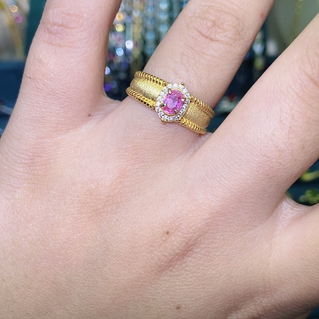 银S925镶嵌彩色蓝宝石戒指