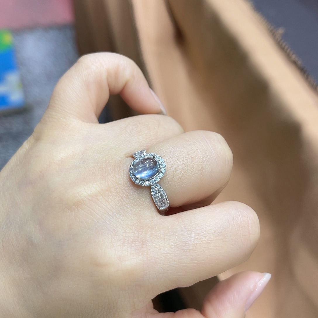 银S925镶嵌戒指烟晶
