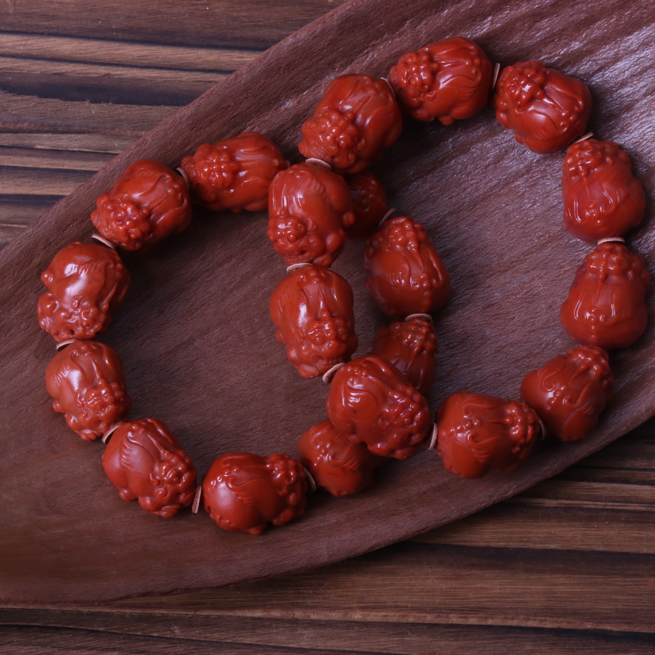 【石语珠宝】南红玛瑙高端17-18mm左右貔貅手串d963（多样性发其一）