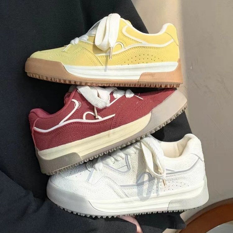 系带图案轻便低帮女子板鞋帆布鞋夏季情侣复古女鞋学生港风