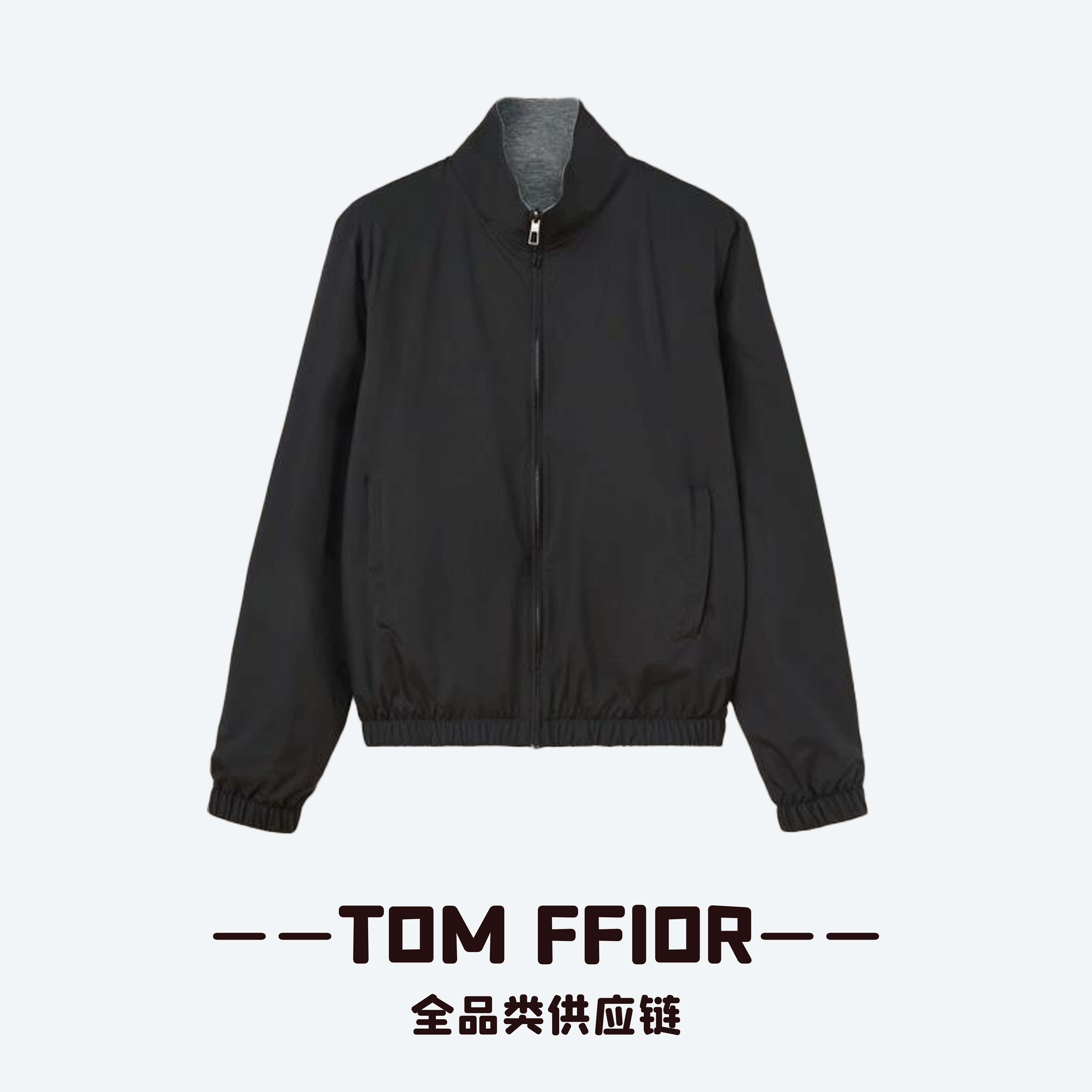 TOM FFIO【L*P-2.2w+】双面穿针织！羊毛休闲夹克商务立领外套9021