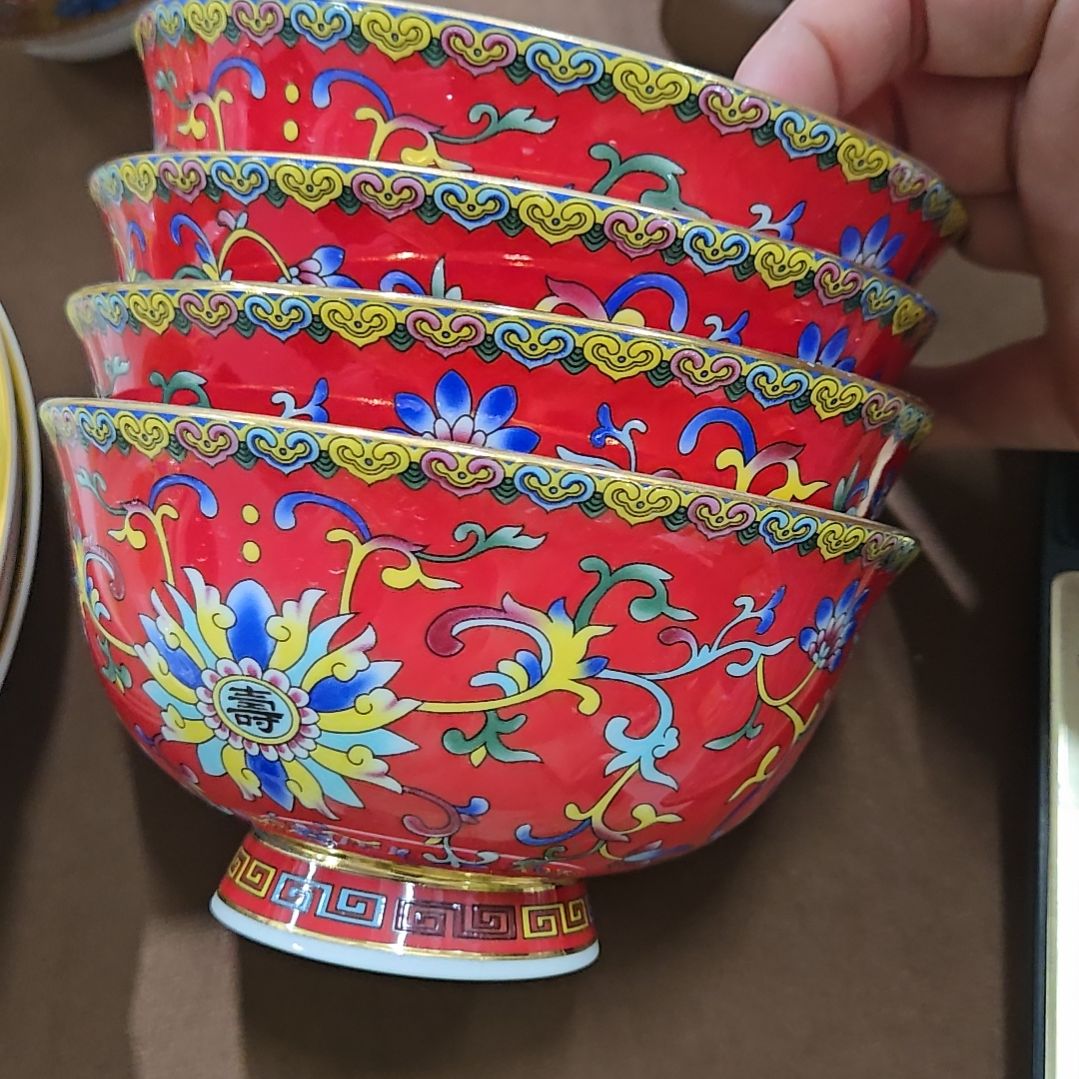 碗瑕疵珐琅彩5寸4个面碗666666