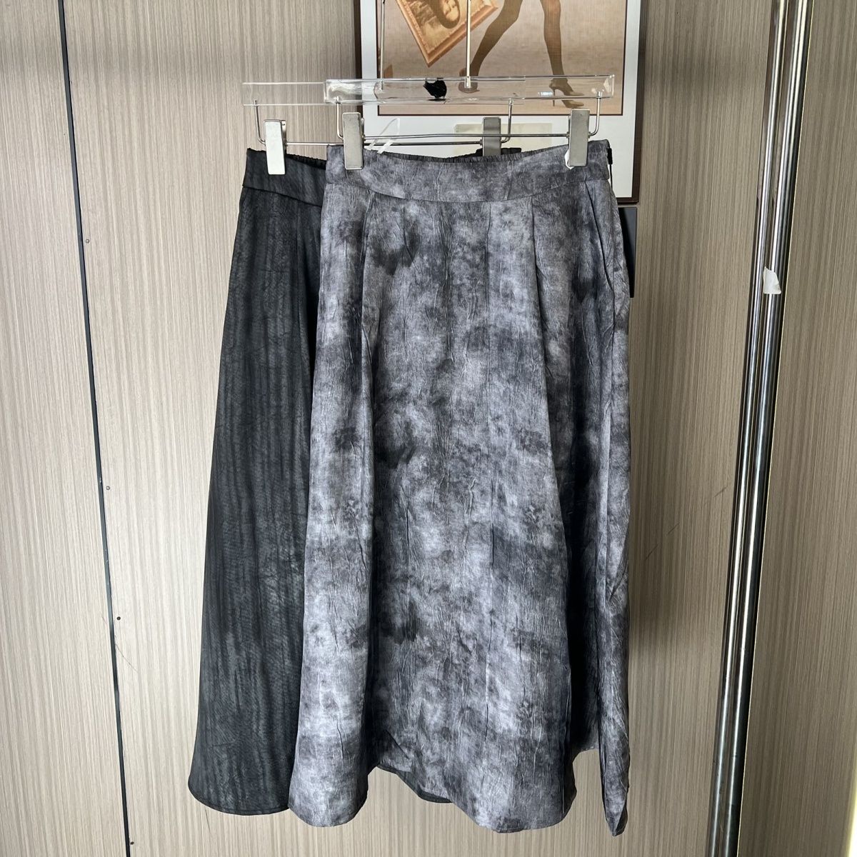 1035撤柜DS春秋时尚百搭设计款松紧腰半身裙灰色裙子