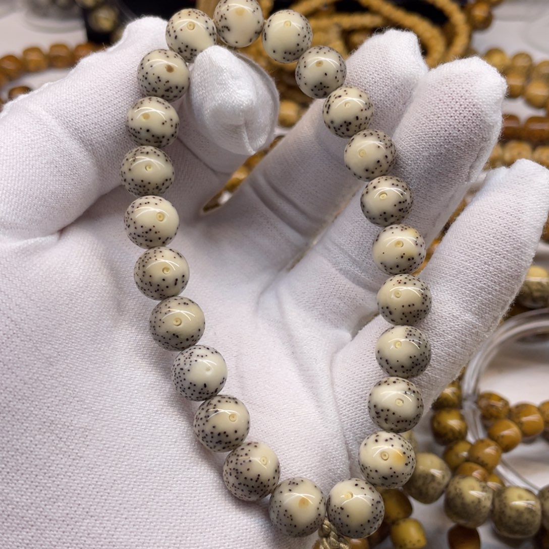 星月菩提吊坠石玉糯冰10圆双留白