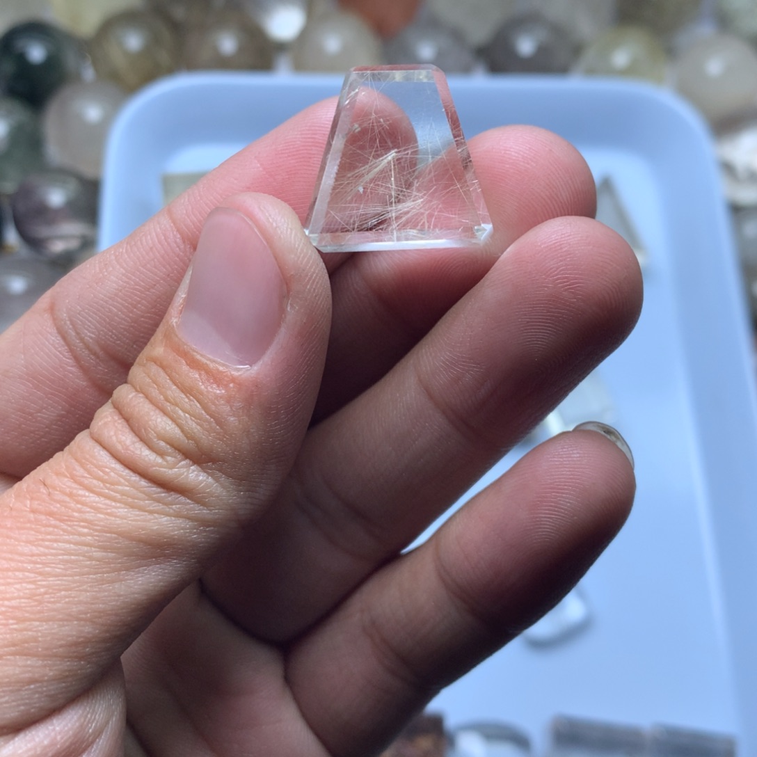 水晶珠宝半成品未镶嵌D*v发晶吊坠