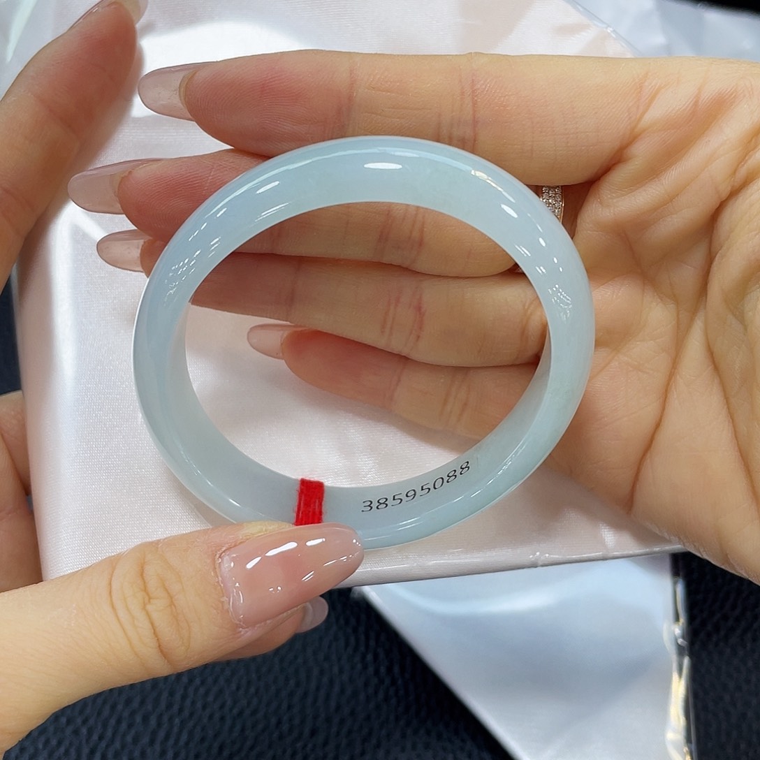 朵***朵翡翠未镶嵌手镯（贵妃镯）天然缅甸A货翡翠手镯55.9圈口