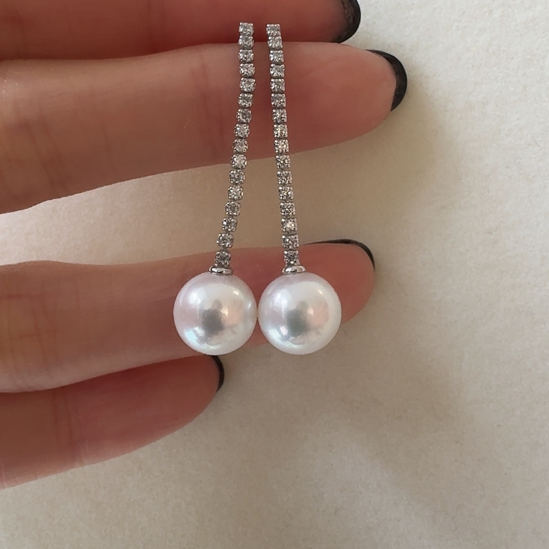耳饰淡水珍珠银S925镶嵌