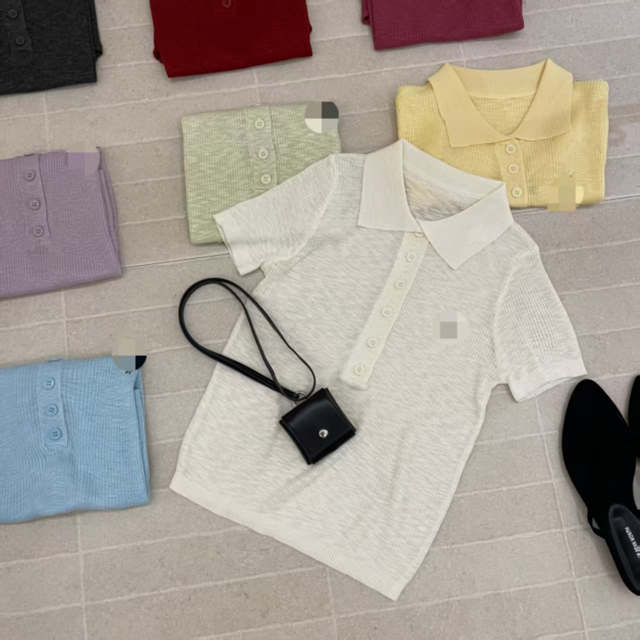 唐小丫|2025夏季小马标针织简约百搭显瘦翻领POLO衫2840