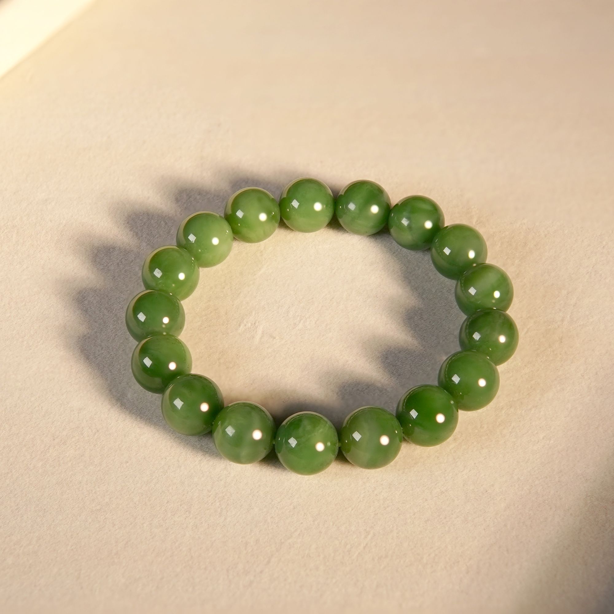 【苏禾珠宝】天然和田玉俄碧卡12手串 拍一发一多样性发