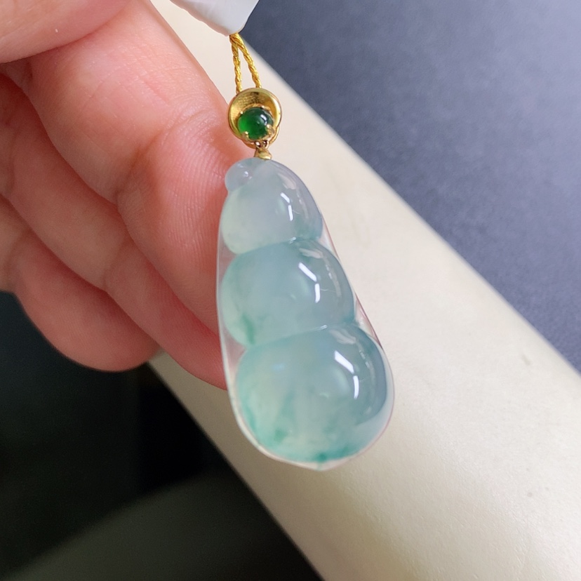 【闪购商品】翡翠颈饰18K金镶嵌豆子