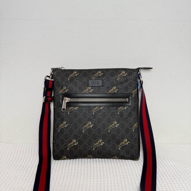 99新 GUCCI/古驰 98新/5888男士时尚经典老虎印花单肩包