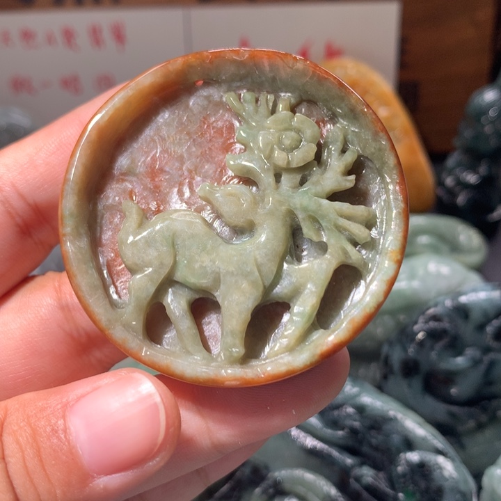 翡翠未镶嵌颈饰保真天然A货翡翠