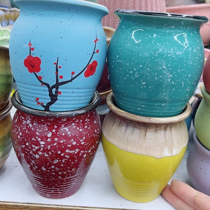 多肉绿植陶瓷花盆9.9包邮，有孔