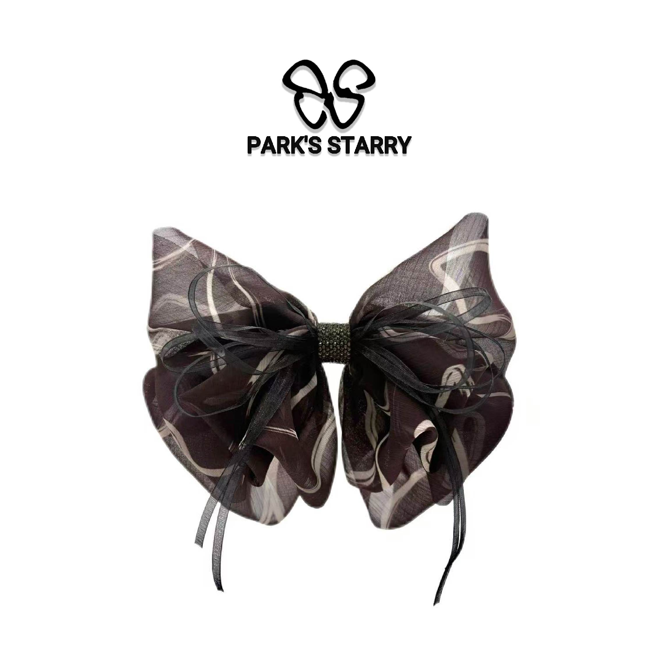  【朴朴韩国饰品】T018 简约百搭多层咖色蝴蝶结弹簧夹