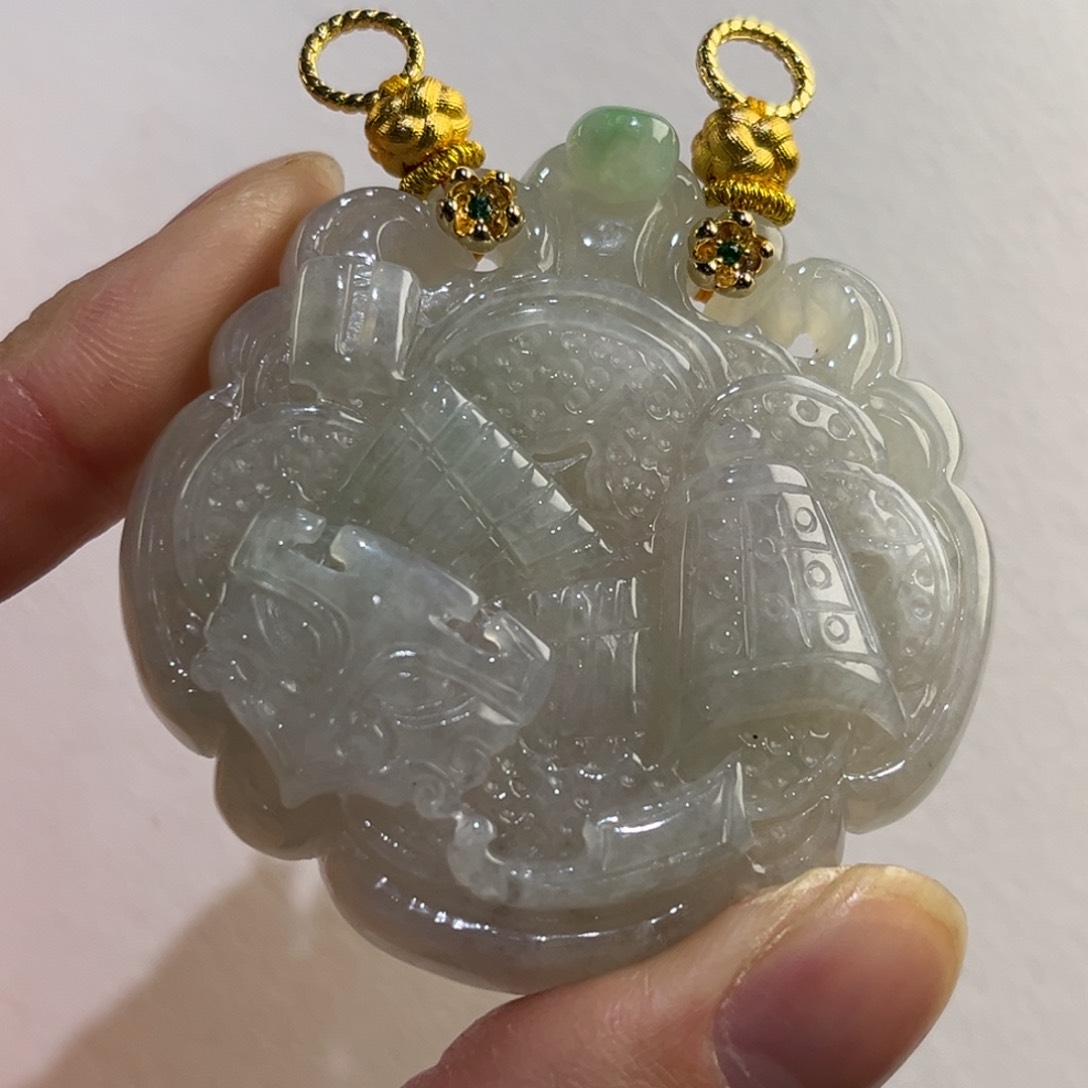 翡翠未镶嵌吊坠(赠链)代编织