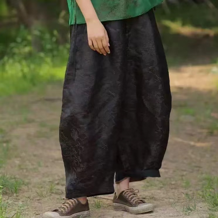 无相布衣分享-古澜木GK7117（桑蚕丝+进口人丝）休闲南瓜裤