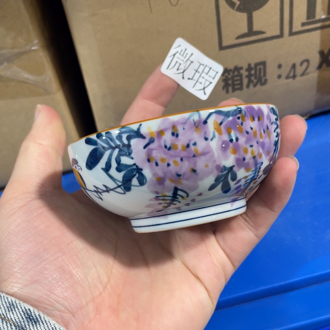 釉下手绘茶具微瑕