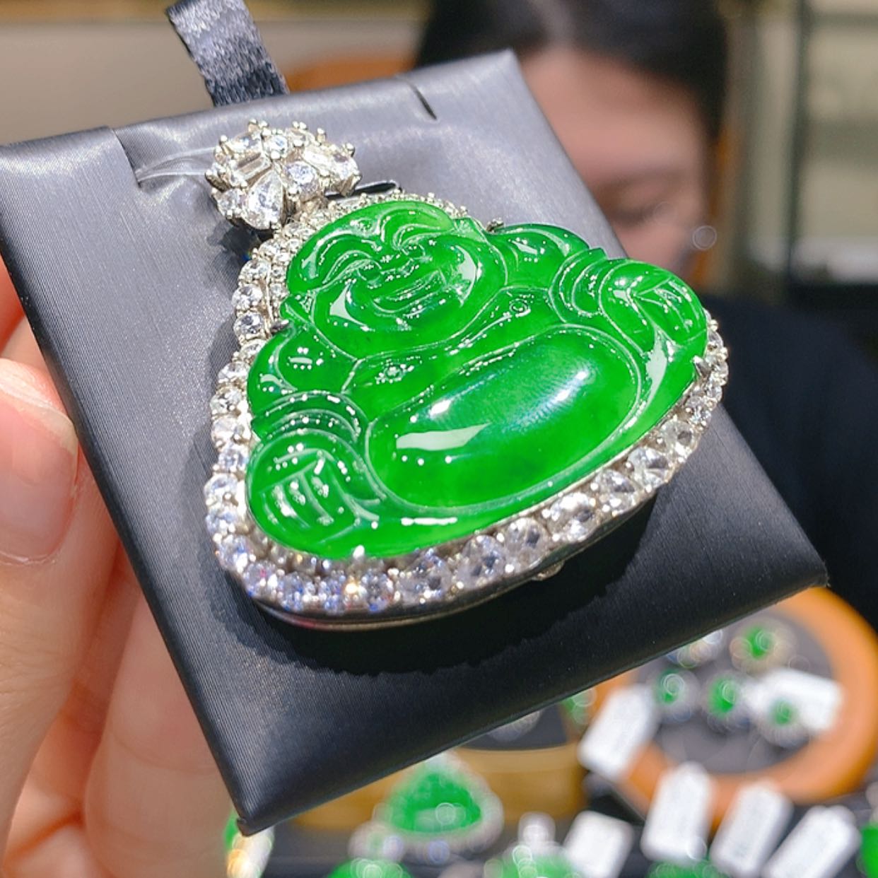 【闪购商品】翡翠颈饰银S925镶嵌6柒姐