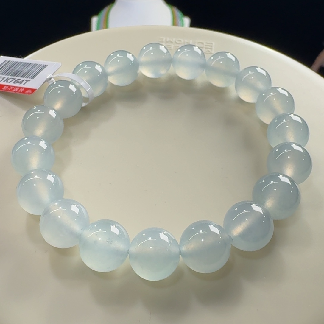 未镶嵌手链翡翠淡蓝底冰胶感十足单圈卡10mm