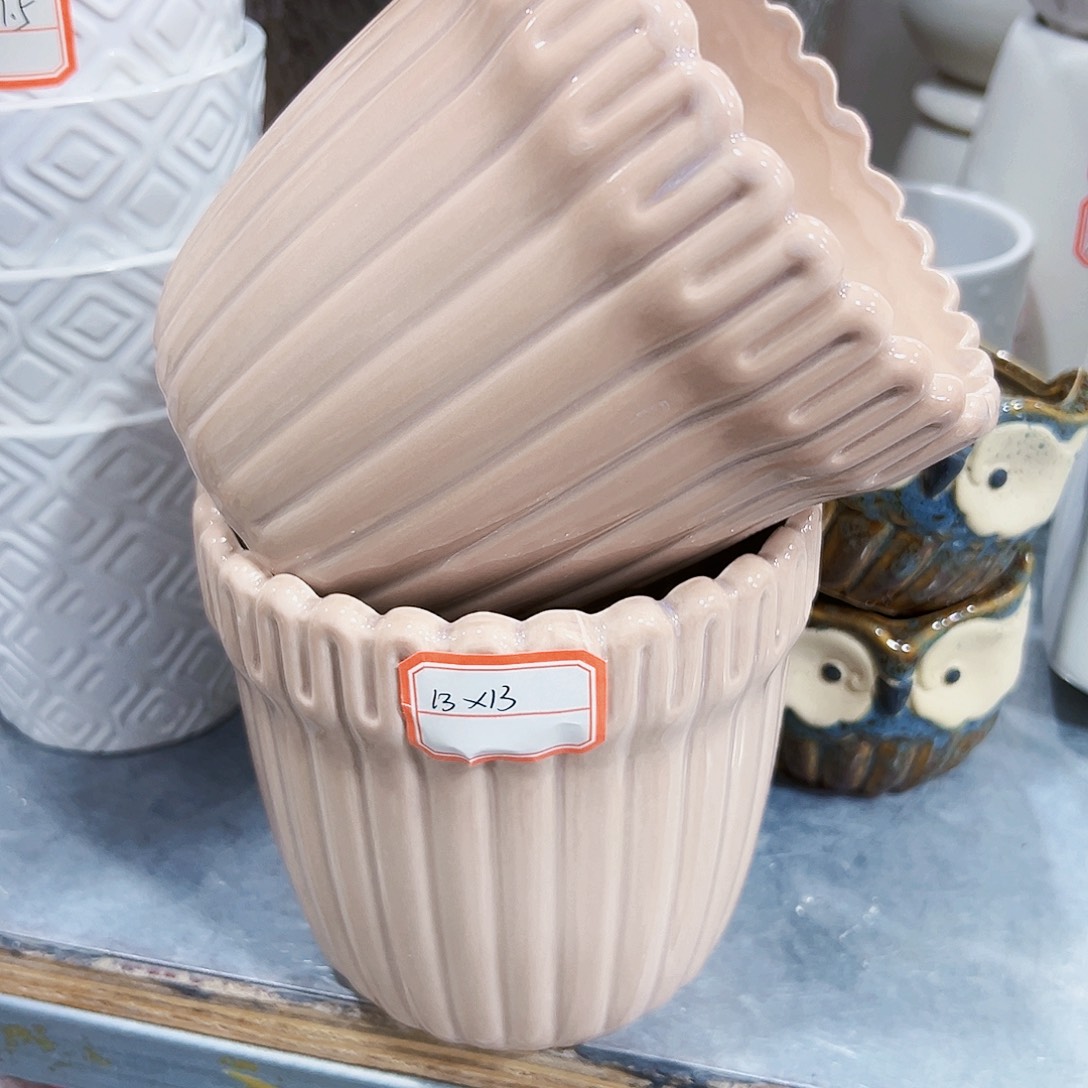 有孔，外贸尾单陶瓷花盆凑单10米包邮