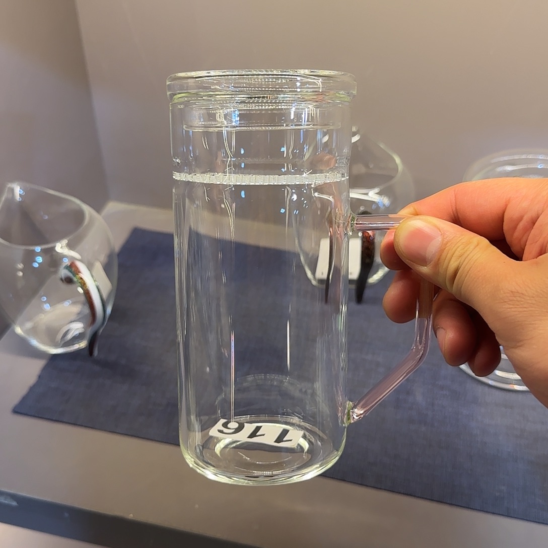 116号高硼硅粉色月牙杯