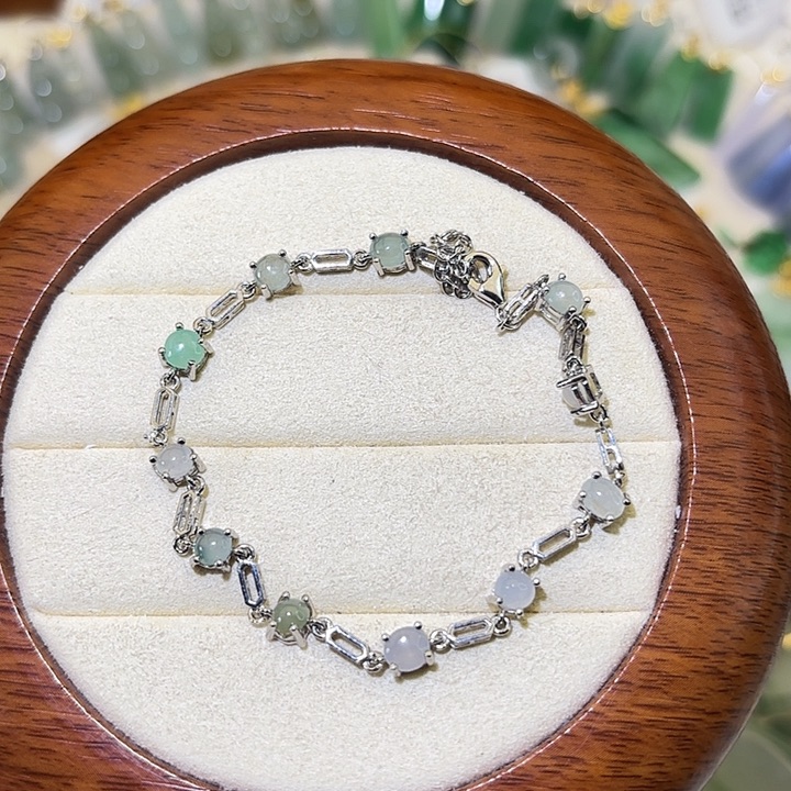 ****i翡翠银S925镶嵌手链手链