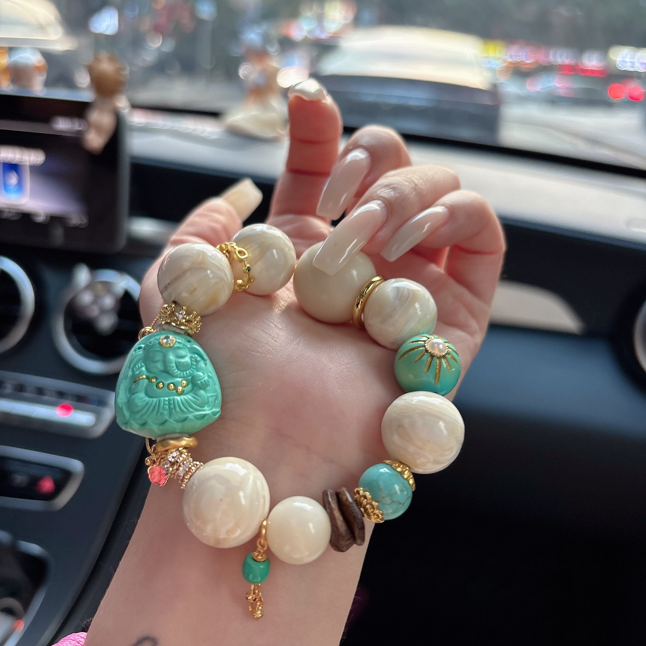 非金属木质手链 【肉啦原创定制】手工串珠首饰编织手链