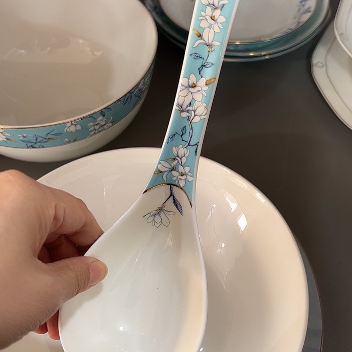 瓷片微瑕骨瓷大汤勺一个水云间