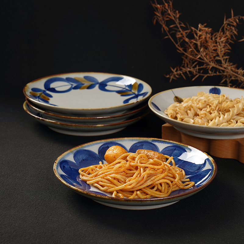 波佐见烧家用好物推荐日本进口餐具陶瓷圆盘釉下彩平盘日式盘子