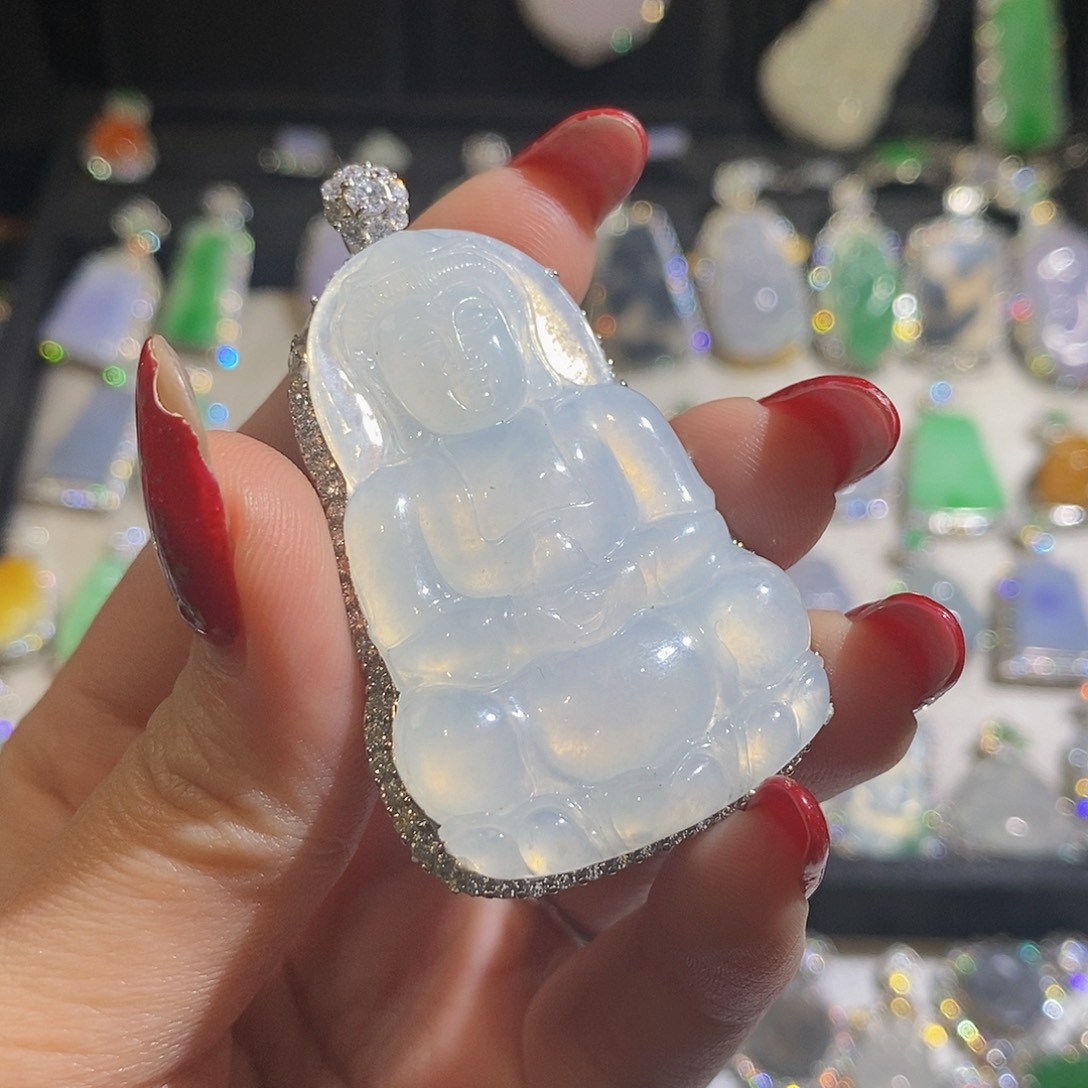 翡翠颈饰银S925镶嵌1****常天然翡翠