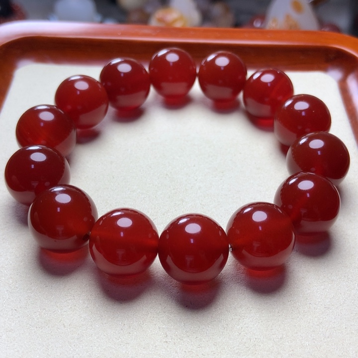 玛瑙/玉髓手串未镶嵌冰红