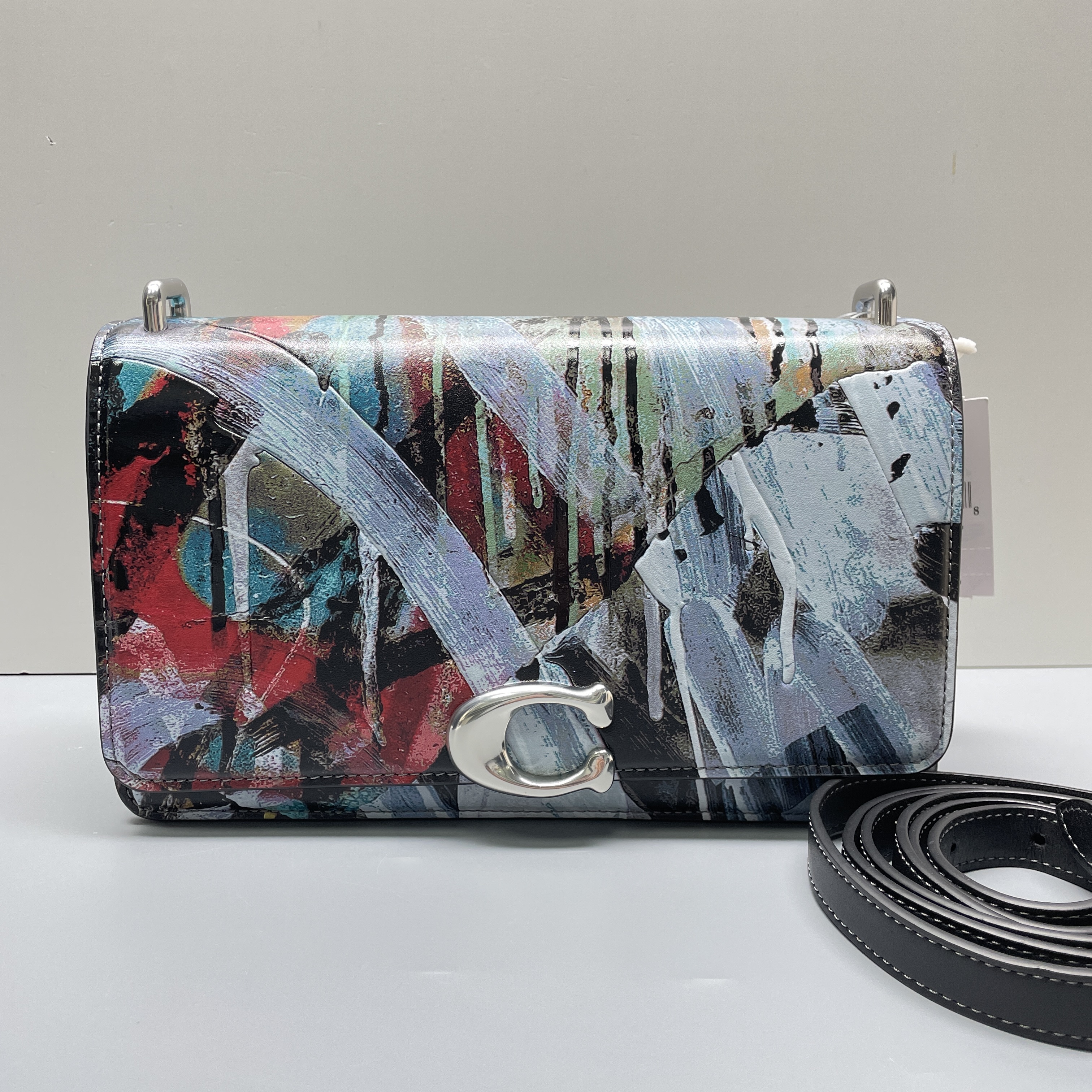 99新 COACH/蔻驰 bandit24涂鸦斜挎包24*14*7cmE110607肩包时尚