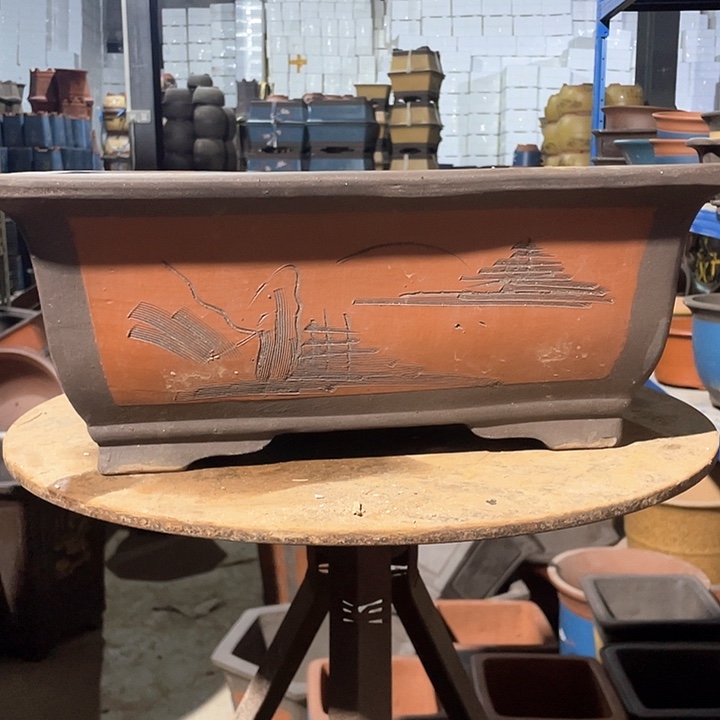 40红色马槽花盆花盆