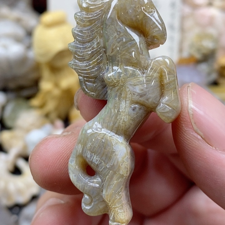 颈饰未镶嵌硅化珊瑚（珊瑚玉）