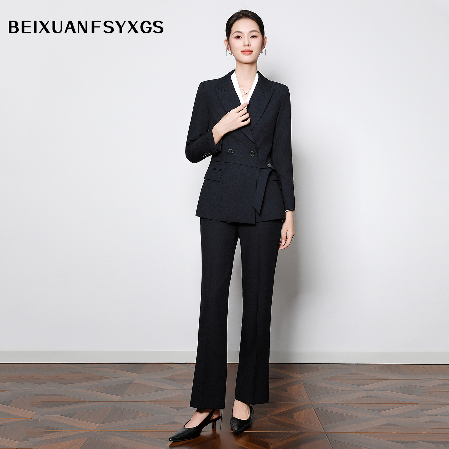 职业西装套装女气质春秋新款酒店前台通勤面试西服外套商务正装