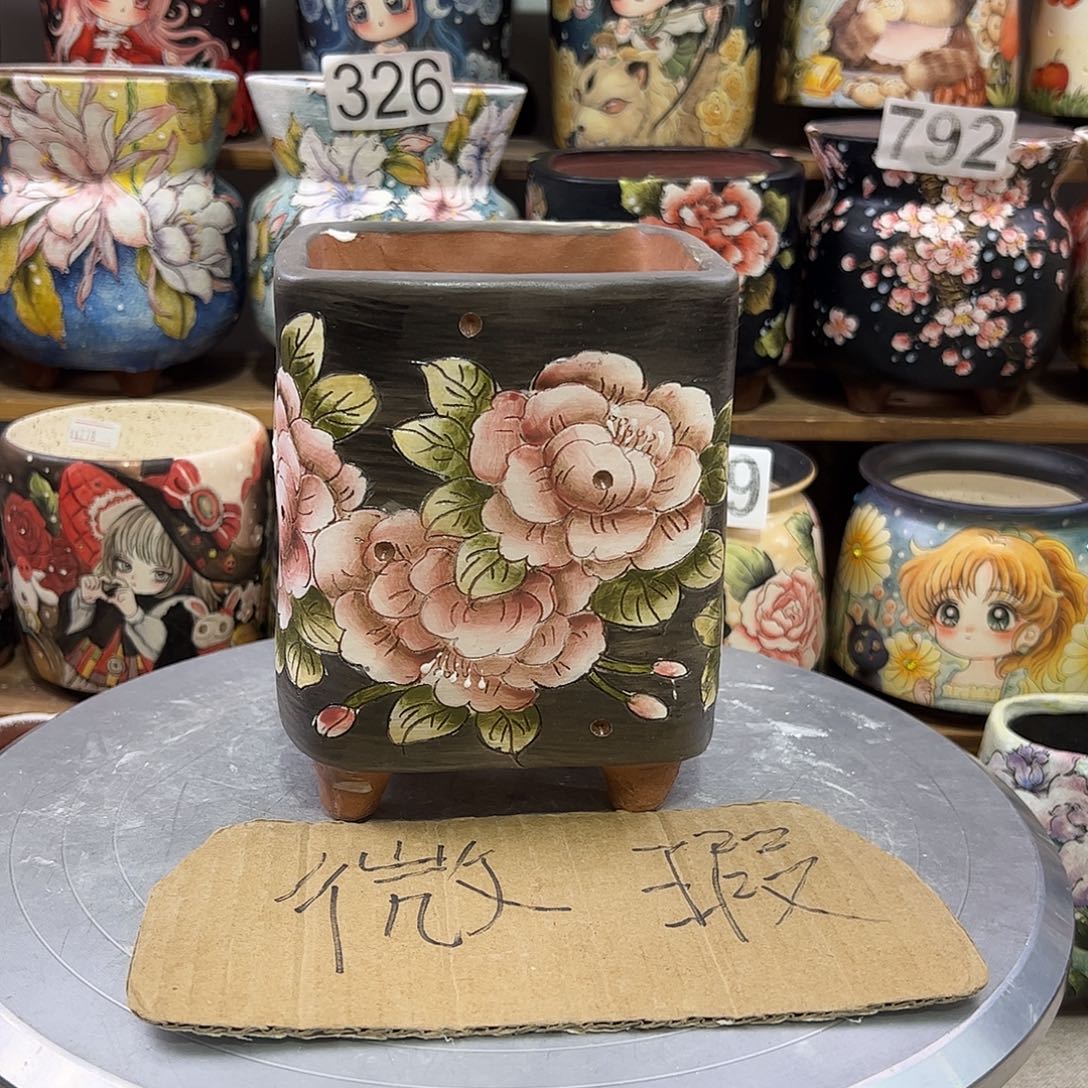 景德镇炫彩手绘口10高15