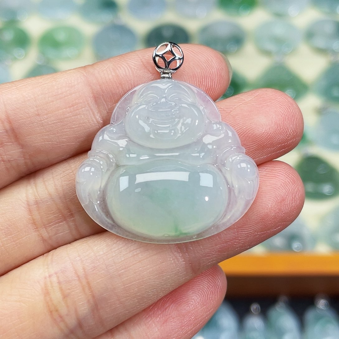 翡翠颈饰18K金镶嵌吊坠