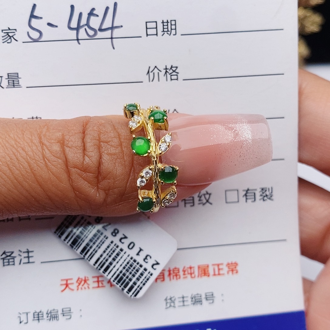 翡翠戒指银S925镶嵌戒指