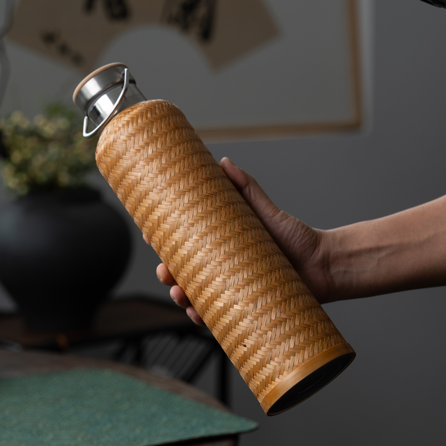 【竹编】保温杯手工非遗竹编304不锈钢保温外出茶杯茶壶