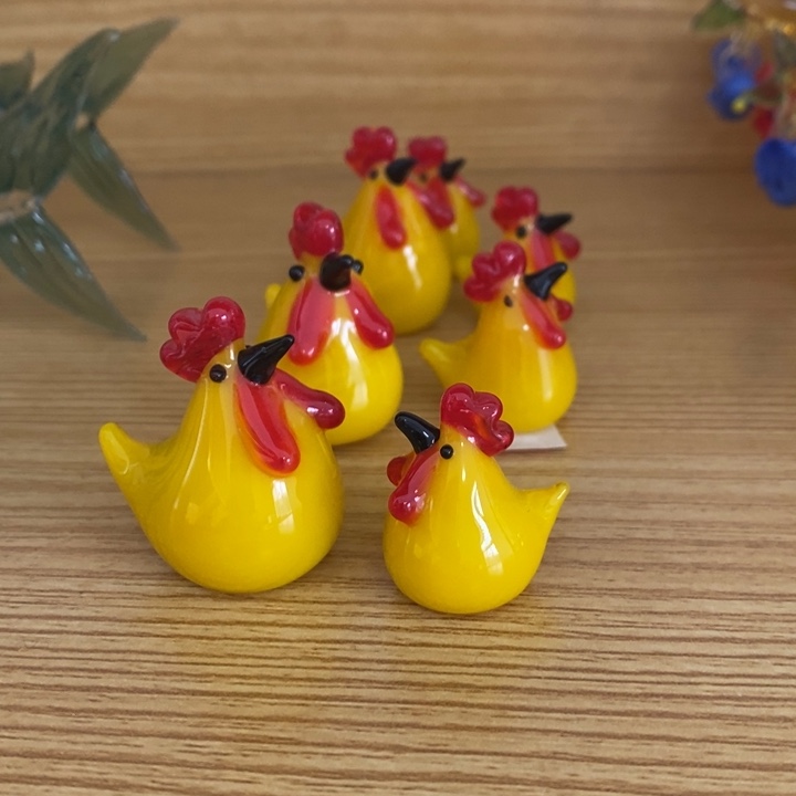 琉璃手工艺品咕咕鸡一对