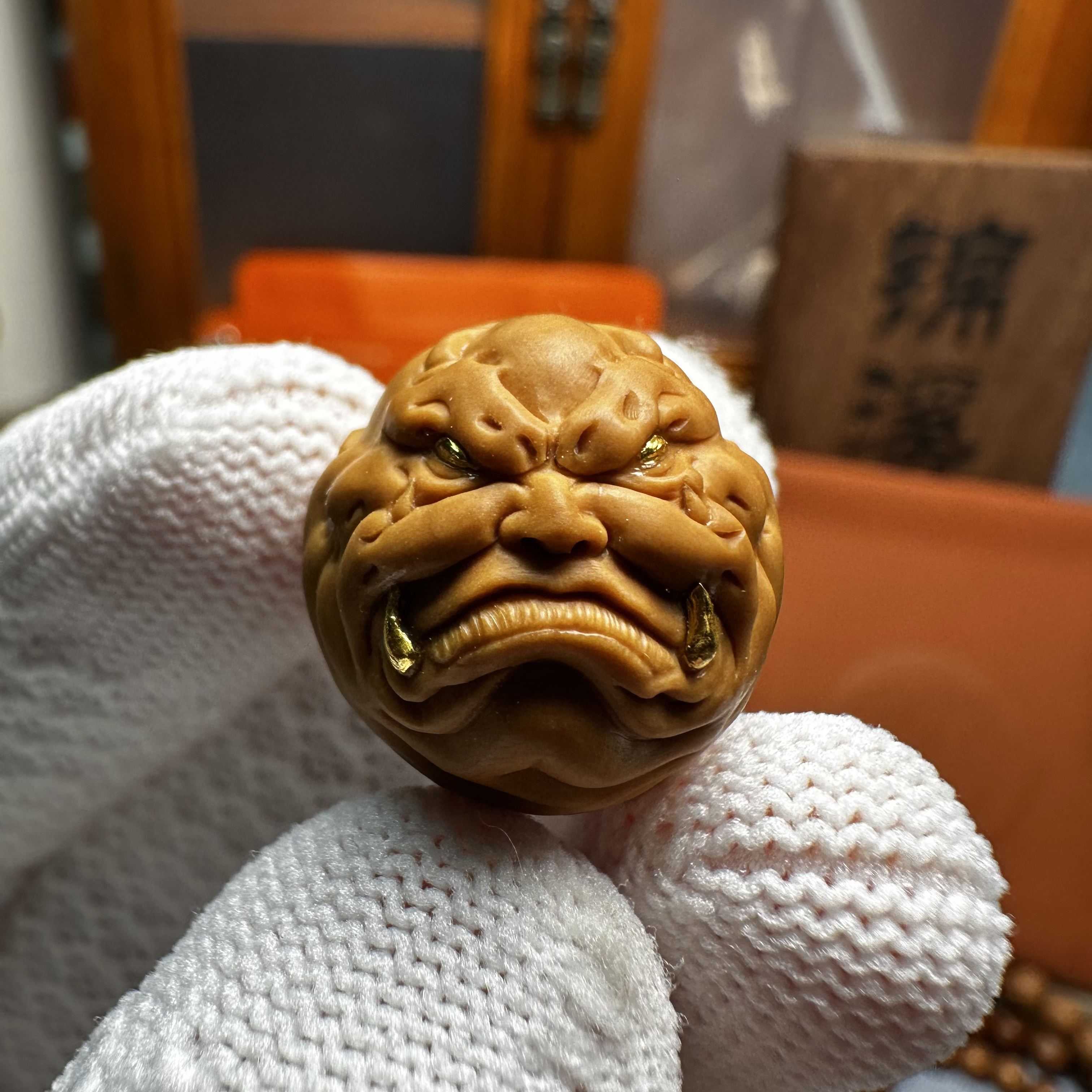 锦溪出品，夜煞恶僧，猴头核桃雕刻尺寸18mm➕