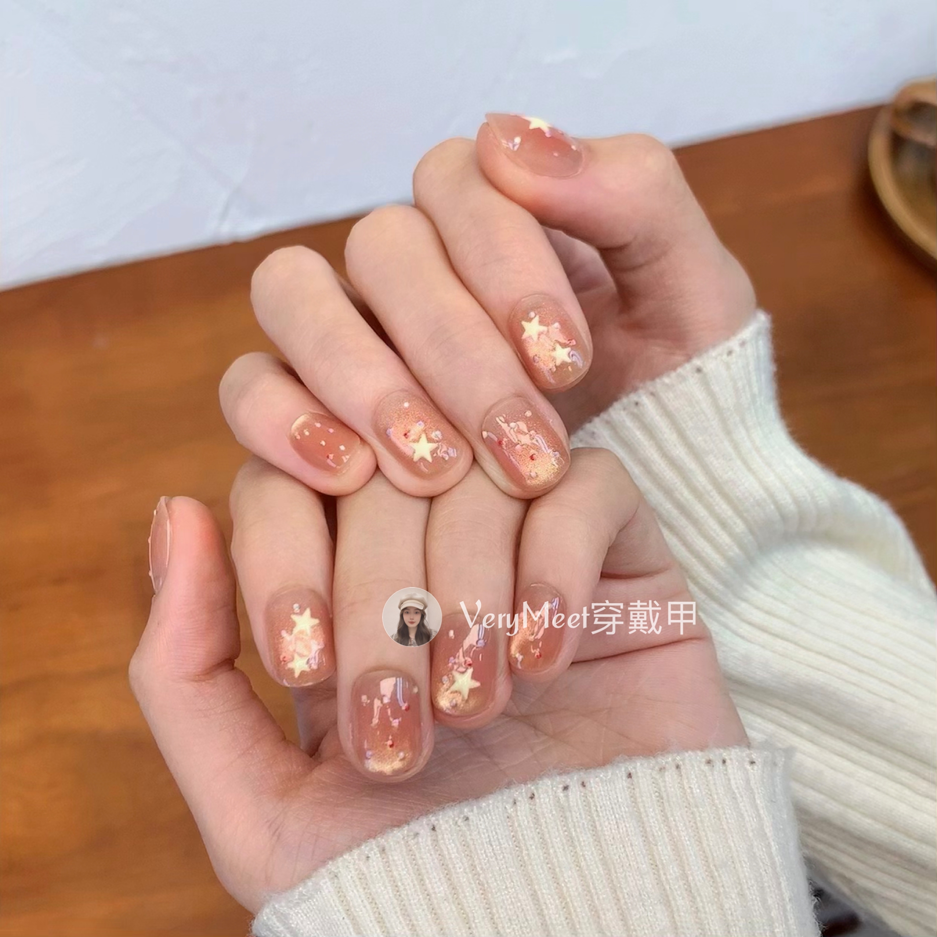 VERY MEET韩系ins可爱星星腮红甲水润猫眼学生党甜美感美甲贴149