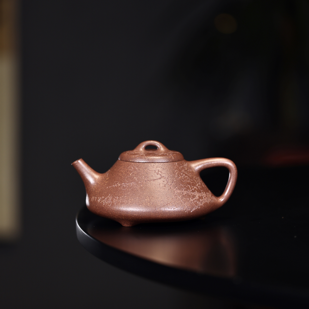 陈进子冶石瓢 吴东元刻绘 老段泥200cc