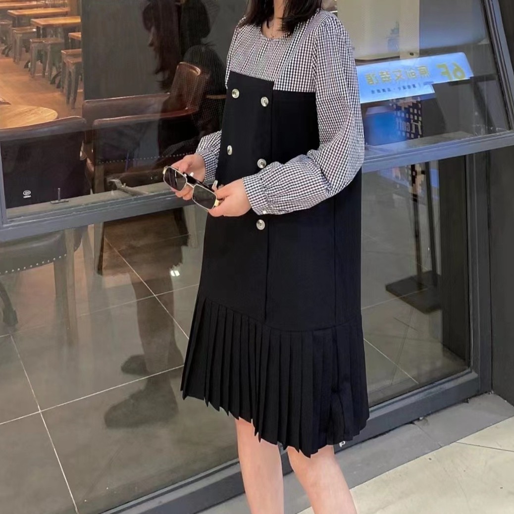 0923拼接圆领连衣裙