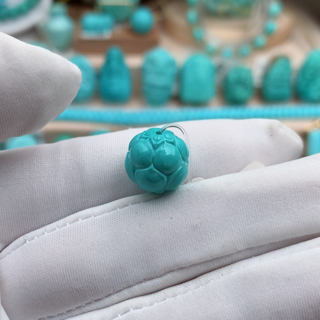 绿松石珠宝奇石未镶嵌12mm