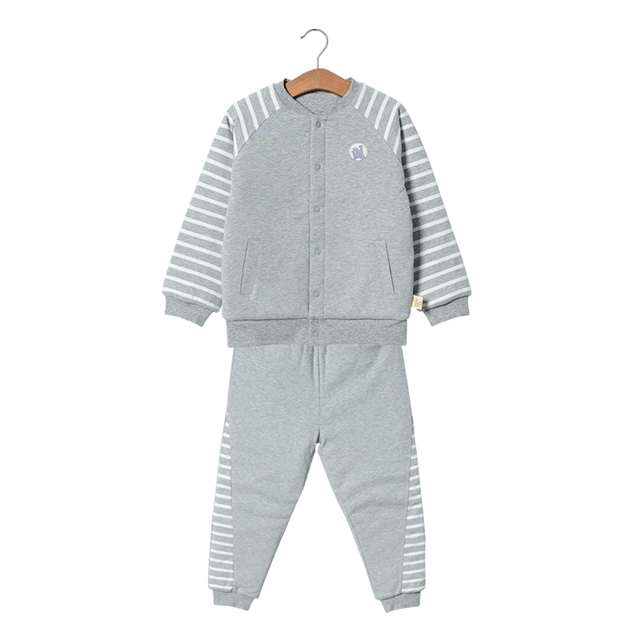 朴素耕对开襟夹棉套装KXX04