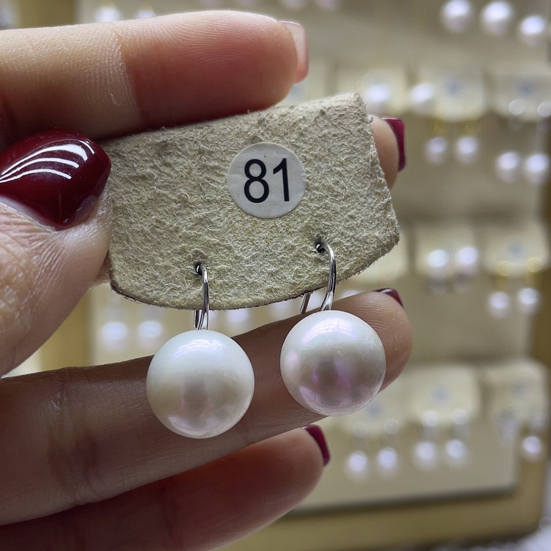 淡水珍珠耳饰银S925镶嵌